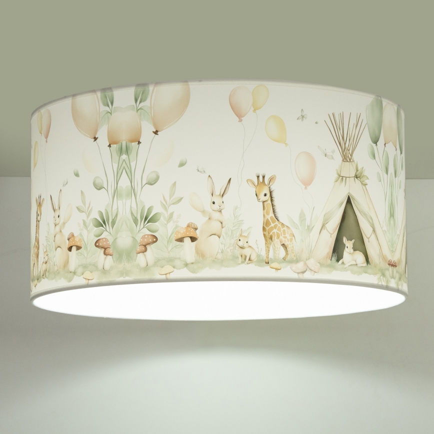 Candeeiro de tecto infantil KIDS ROOM 1xE27/60W/230V Ø 40 cm, com motivos de animais