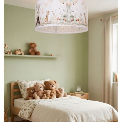 Candeeiro de tecto infantil KIDS ROOM 1xE27/60W/230V Ø 40 cm, com motivos de animais