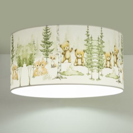 Candeeiro de tecto infantil KIDS ROOM 1xE27/60W/230V Ø 40 cm com motivos de animais