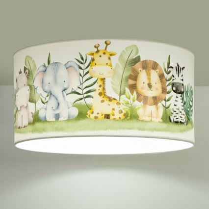 Candeeiro de tecto infantil KIDS ROOM 1xE27/60W/230V Ø 40 cm selva