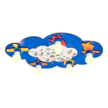 Candeeiro de tecto infantil LUCCA 5xE27/24W/230V azul