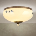 Candeeiro de tecto LANDHAUS 1xE27/60W/230V Ø 21 cm bronze/bege/azul