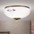 Candeeiro de tecto LANDHAUS 1xE27/60W/230V, Ø 21 cm, bronze/branco/azul