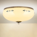 Candeeiro de tecto LANDHAUS 3x E27/60W/230V Ø 35 cm bronze/bege/azul