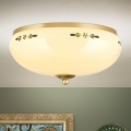 Candeeiro de tecto LANDHAUS, 3xE27/60W/230V, Ø 35 cm, latão/bege/verde