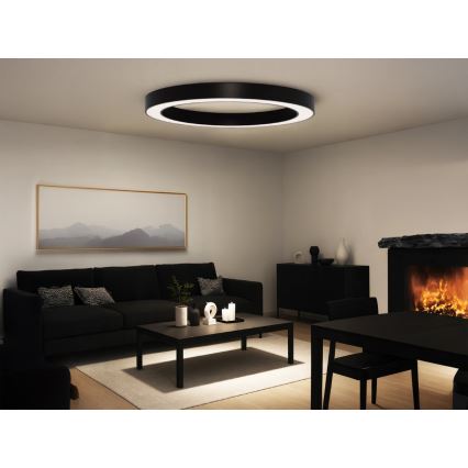 Candeeiro de tecto LED 115 W, 230 V, 3000/4000/6500 K, Ø 120 cm, preto