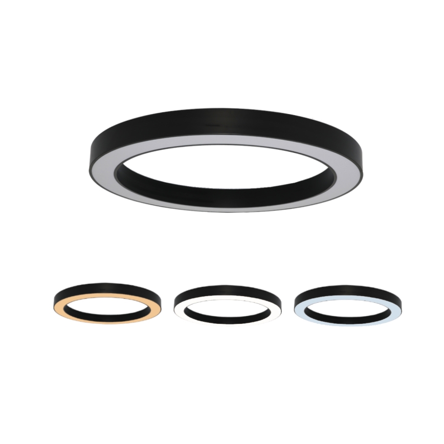 Candeeiro de tecto LED 115 W, 230 V, 3000/4000/6500 K, Ø 120 cm, preto