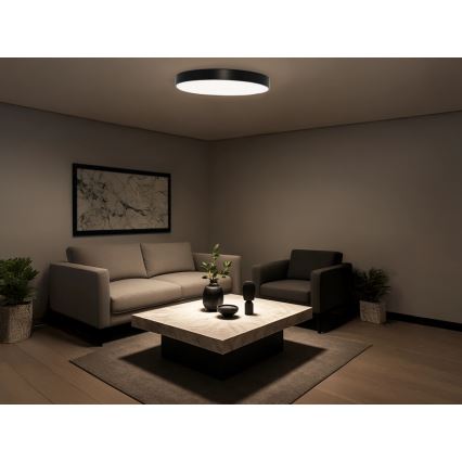 Candeeiro de tecto LED/135W/230V 3000/4000/6500K Ø 80 cm preto