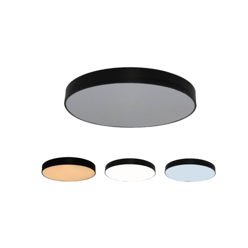 Candeeiro de tecto LED/135W/230V 3000/4000/6500K Ø 80 cm preto