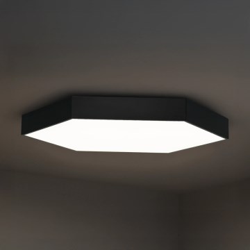Candeeiro de tecto LED/135W/230V 3000/4000/6500K Ø 80 cm preto