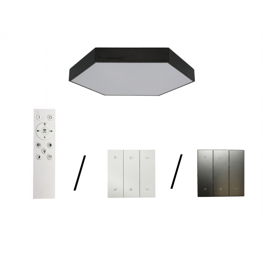 Candeeiro de tecto LED/135W/230V 3000/4000/6500K Ø 80 cm preto