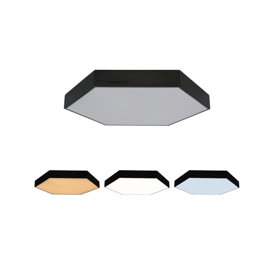 Candeeiro de tecto LED/135W/230V 3000/4000/6500K Ø 80 cm preto