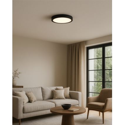 Candeeiro de tecto LED/18W/230V 3000/4000/6500K Ø 23 cm preto