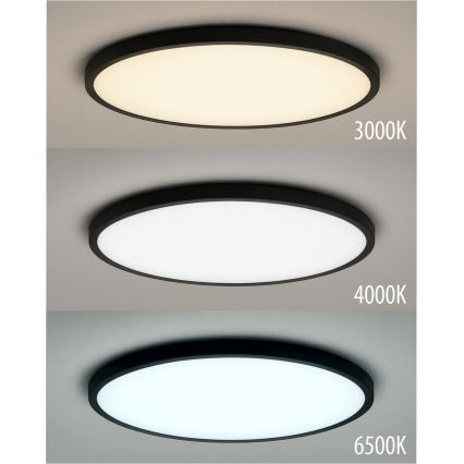 Candeeiro de tecto LED/18W/230V 3000/4000/6500K Ø 23 cm preto