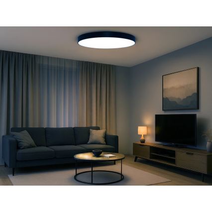Candeeiro de tecto LED/200W/230V 3000/4000/6500K Ø 100 cm preto