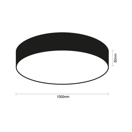 Candeeiro de tecto LED/200W/230V 3000/4000/6500K Ø 100 cm preto
