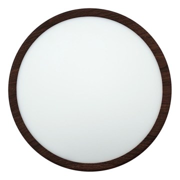 Candeeiro de tecto LED/24W/230V 3000/4000/6500K Ø 30 cm castanho