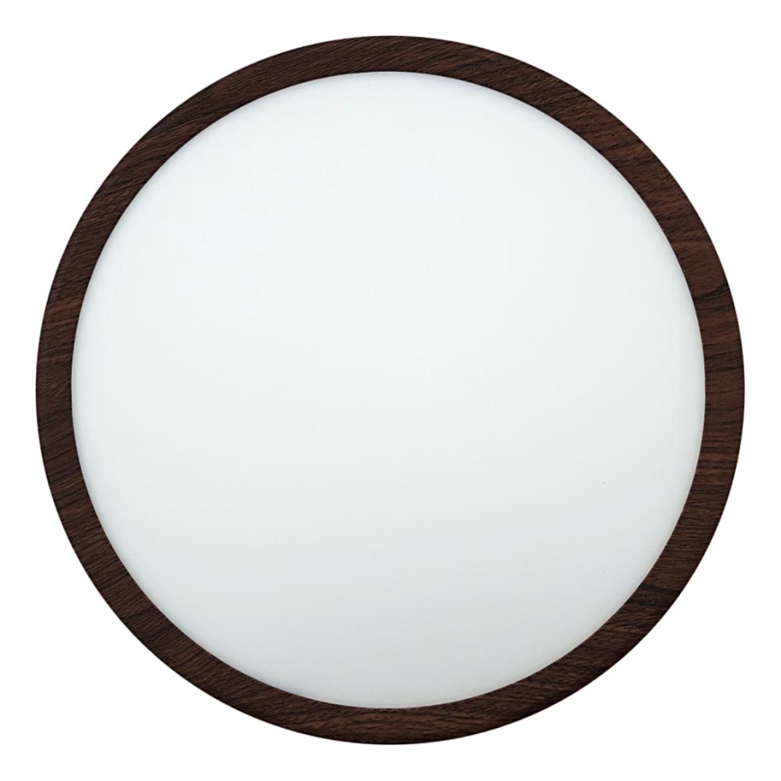 Candeeiro de tecto LED/24W/230V 3000/4000/6500K Ø 30 cm castanho