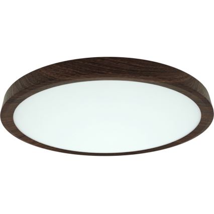 Candeeiro de tecto LED/24W/230V 3000/4000/6500K Ø 30 cm castanho