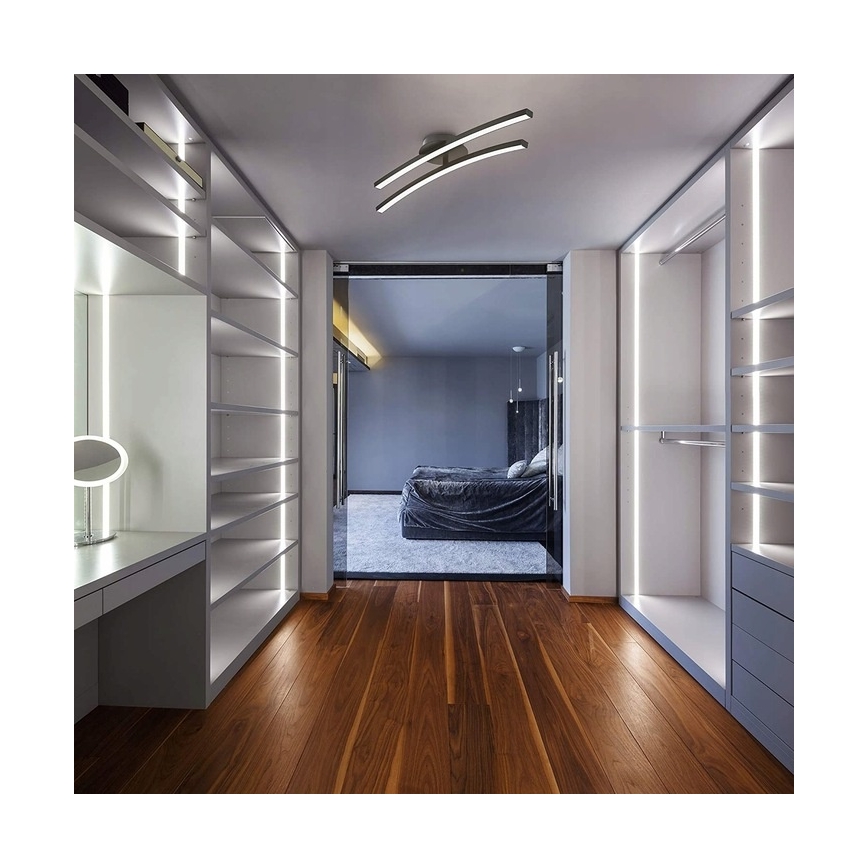 Candeeiro de tecto LED 2xLED/6W/230V 3000K preto