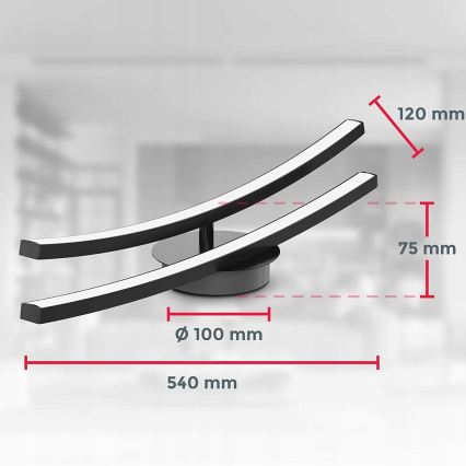 Candeeiro de tecto LED 2xLED/6W/230V 3000K preto
