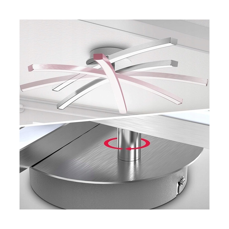 Candeeiro de tecto LED 2xLED/6W/230V cromado brilhante