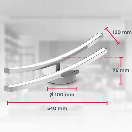 Candeeiro de tecto LED 2xLED/6W/230V cromado brilhante