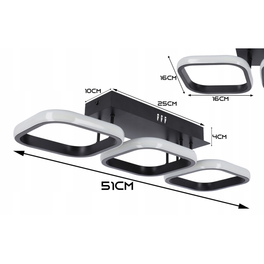 Candeeiro de tecto LED/33W/230V preto