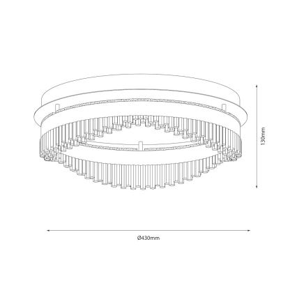 Candeeiro de Tecto LED 36W/230V Ø 43 cm dourado