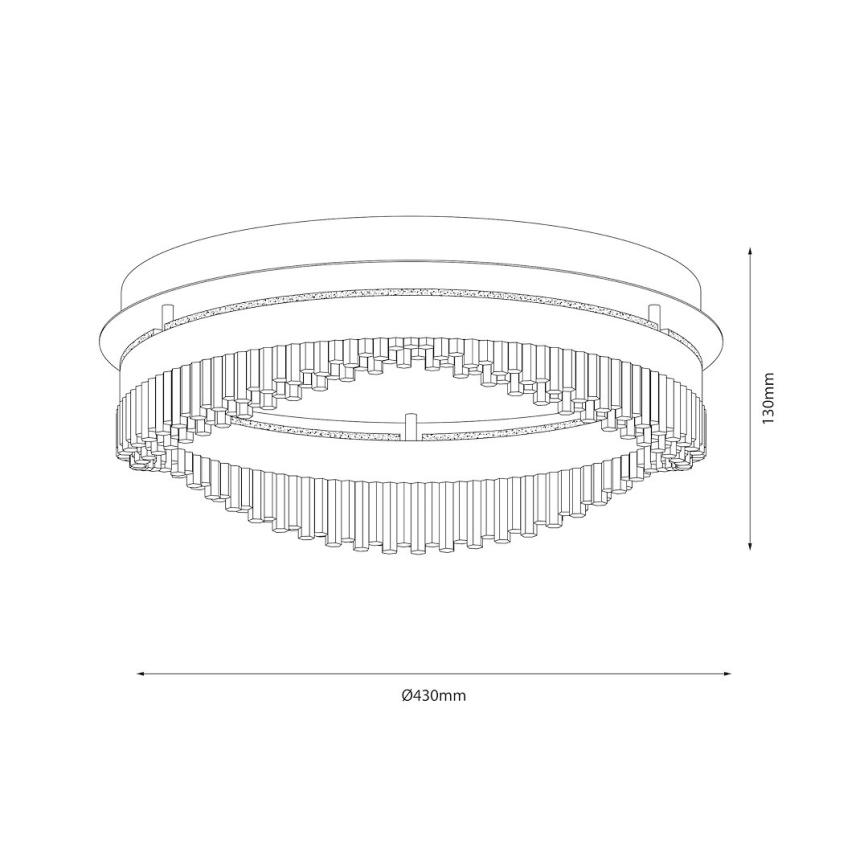 Candeeiro de Tecto LED 36W/230V Ø 43 cm dourado