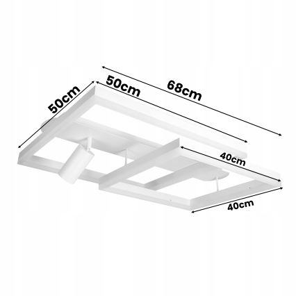 Candeeiro de tecto LED/38W/230V + 1xGU10/30W branco