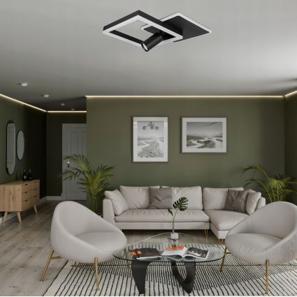 Candeeiro de tecto LED/38W/230V + 1xGU10/30W preto