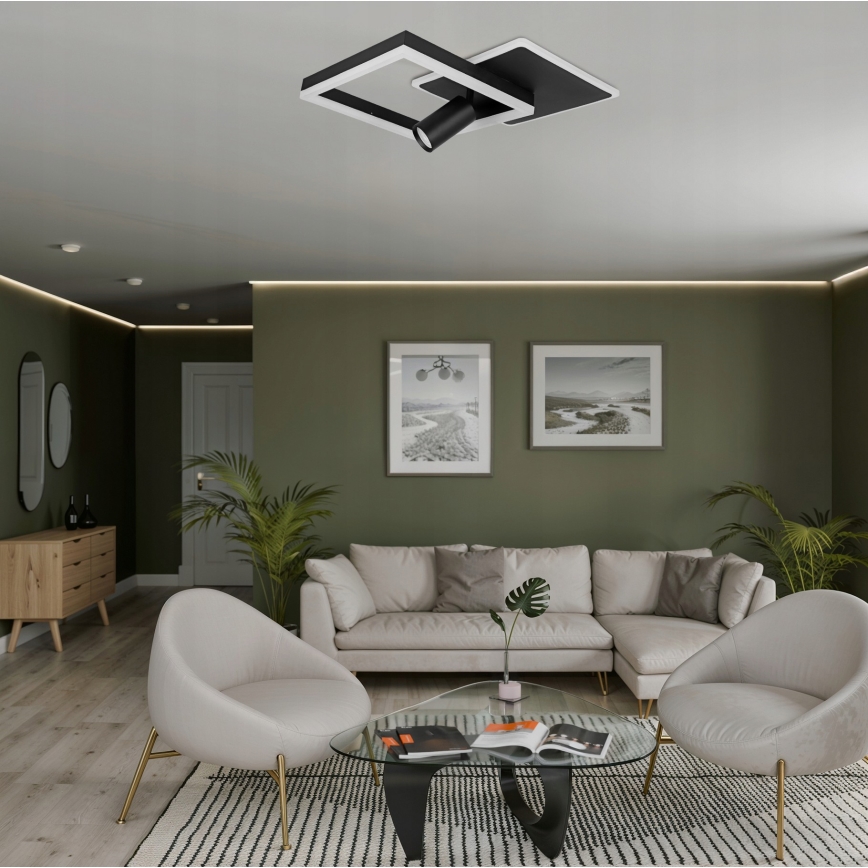 Candeeiro de tecto LED/38W/230V + 1xGU10/30W preto