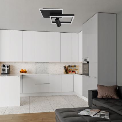 Candeeiro de tecto LED/38W/230V + 1xGU10/30W preto