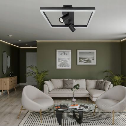 Candeeiro de tecto LED/38W/230V + 2xGU10/30W preto