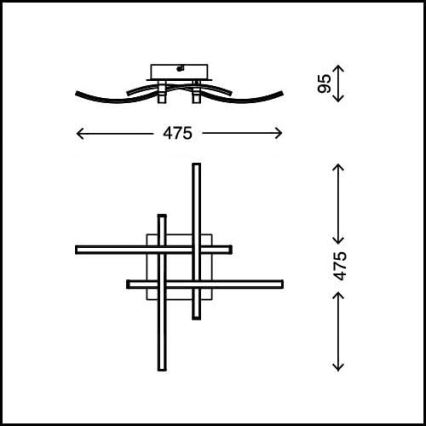 Candeeiro de tecto LED 4xLED/2,6W/230V 3000K cromado mate