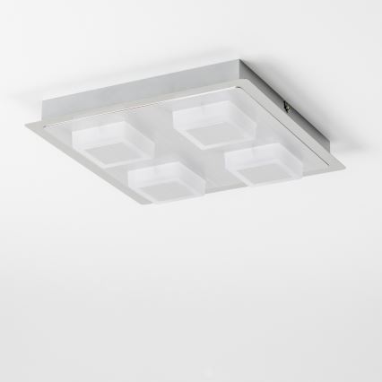 Candeeiro de tecto LED 4xLED/5W/230V 3000K 28x28 cm cromado fosco