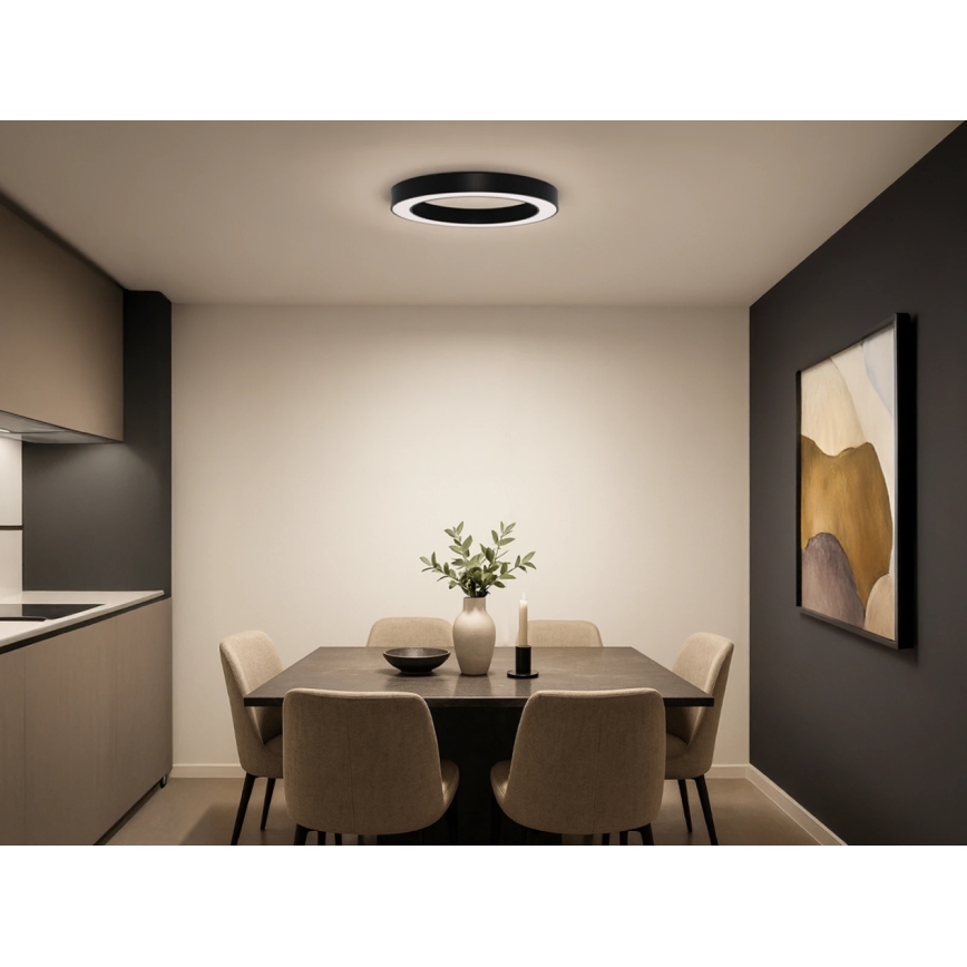 Candeeiro de tecto LED/80W/230V 3000/4000/6500K Ø 80 cm preto