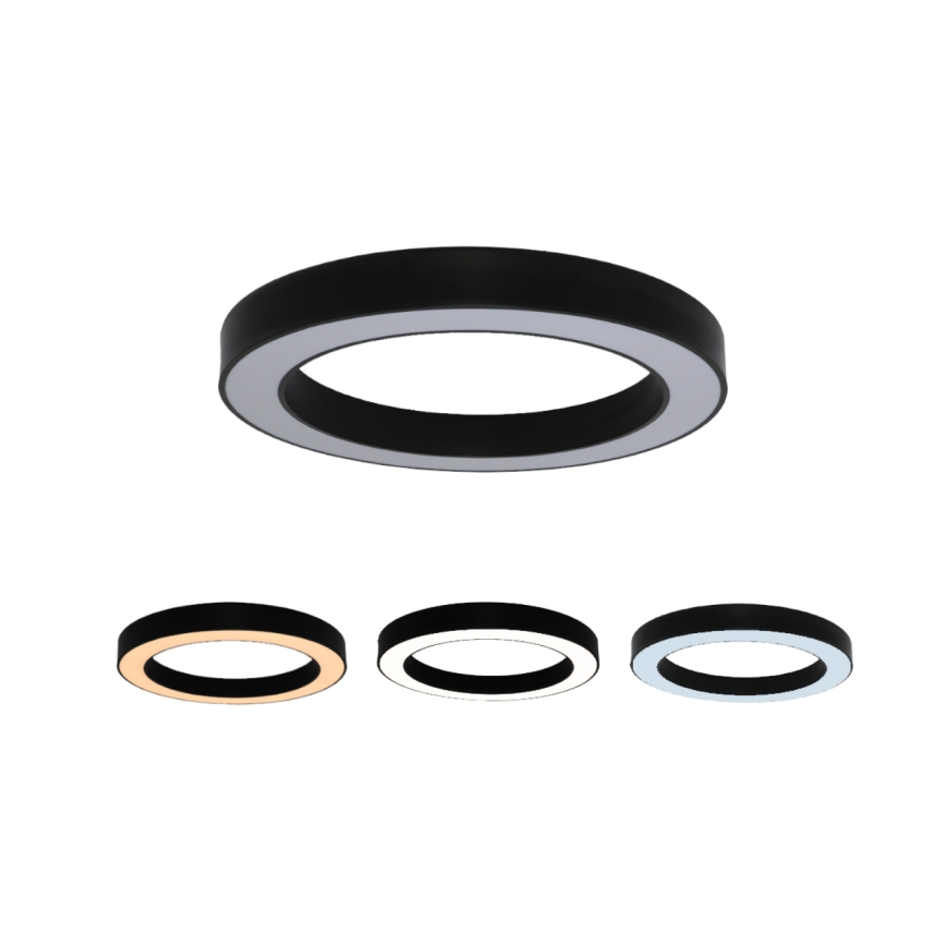 Candeeiro de tecto LED/80W/230V 3000/4000/6500K Ø 80 cm preto