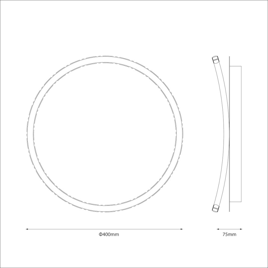 Candeeiro de tecto LED CALI LED/30W/230V, diâmetro 40 cm, preto