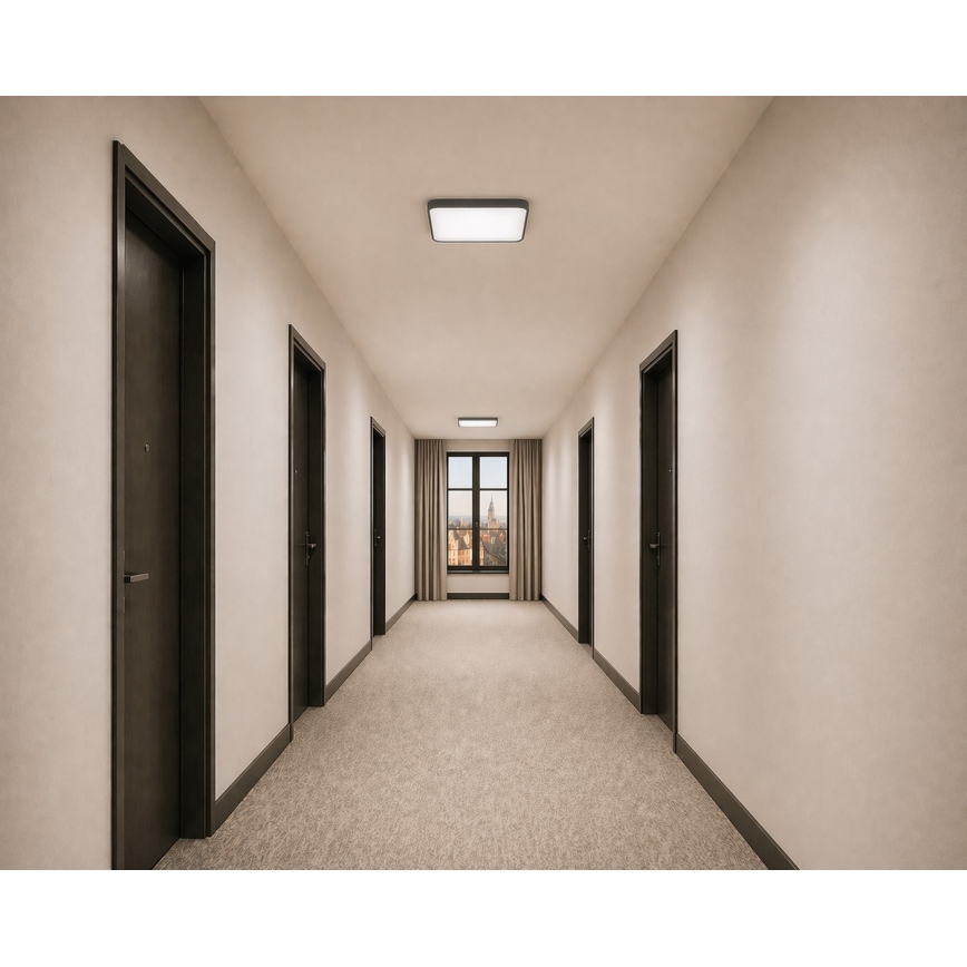 Luminária de teto LED com sensor de movimento e crepúsculo WILTON LED/24W/230V 4000K 33x33 cm antracite