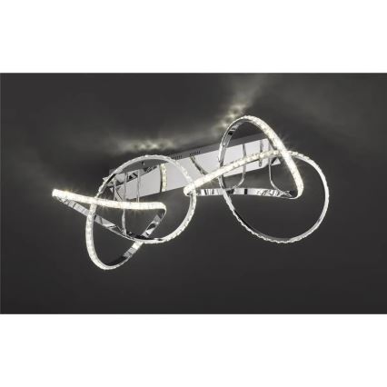 Candeeiro de tecto LED dimerizável ABRO LED/49W/230V cromado brilhante