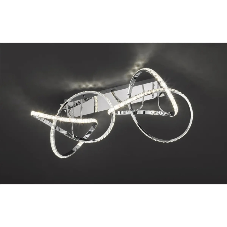 Candeeiro de tecto LED dimerizável ABRO LED/49W/230V cromado brilhante