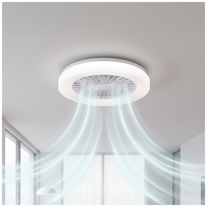 Candeeiro de tecto LED dimerizável com ventilador VENTELUX LED/24W/230V 3000/4000/6500K Ø 45 cm branco + comando remoto