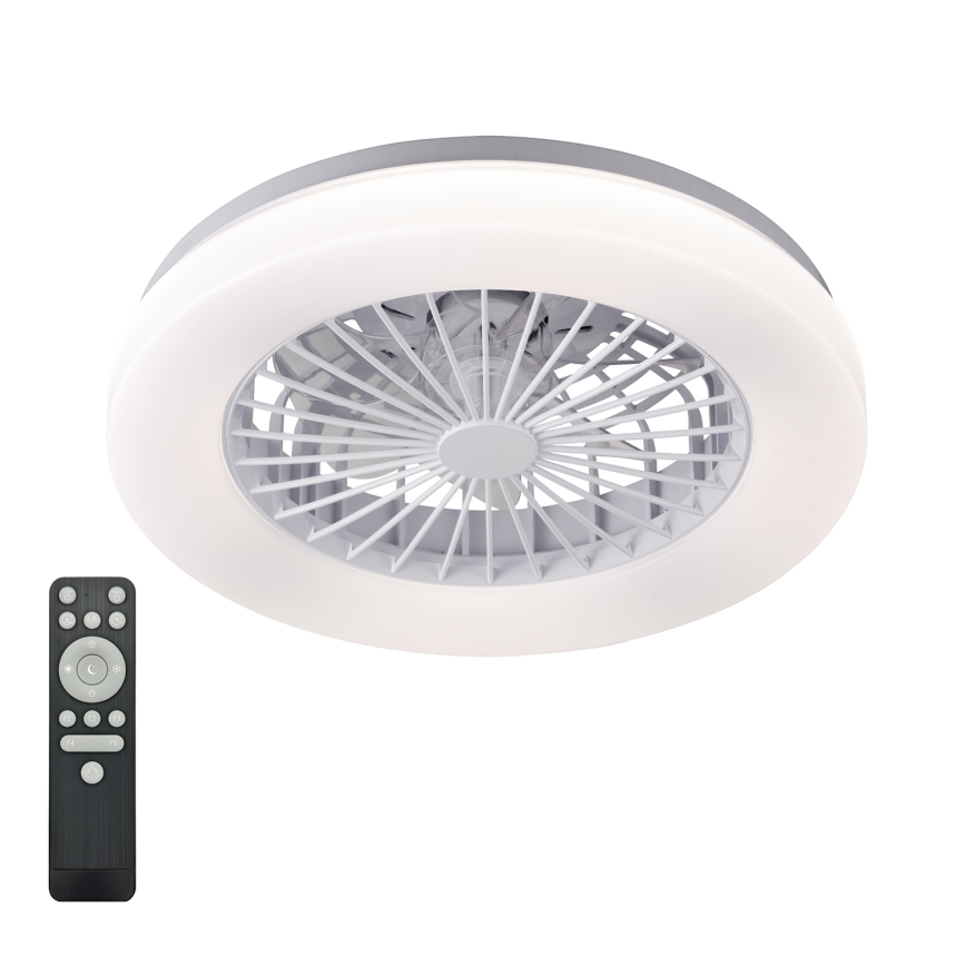 Candeeiro de tecto LED dimerizável com ventilador VENTELUX LED/24W/230V 3000/4000/6500K Ø 45 cm branco + comando remoto