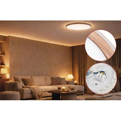 Luminária de teto dimerizável ILVI LED/30W/230V 2700-6500K diâmetro 40 cm bege + controlo remoto