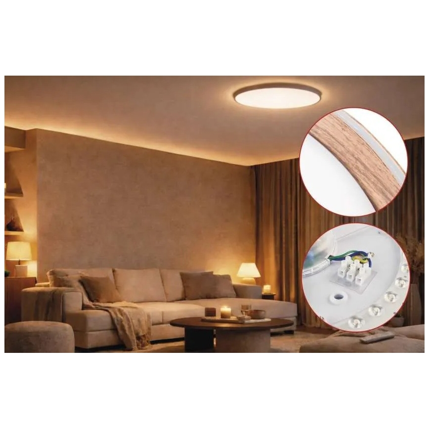 Luminária de teto dimerizável ILVI LED/30W/230V 2700-6500K diâmetro 40 cm bege + controlo remoto