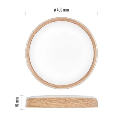 Luminária de teto dimerizável ILVI LED/30W/230V 2700-6500K diâmetro 40 cm bege + controlo remoto