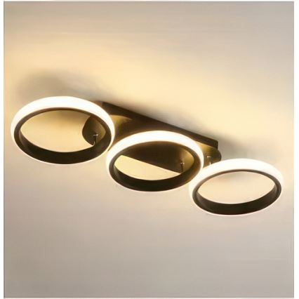 Luminária de teto LED dimável LED/30W/230V 3000-6500K preta Wi-Fi Tuya + controlo remoto