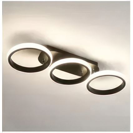 Luminária de teto LED dimável LED/30W/230V 3000-6500K preta Wi-Fi Tuya + controlo remoto